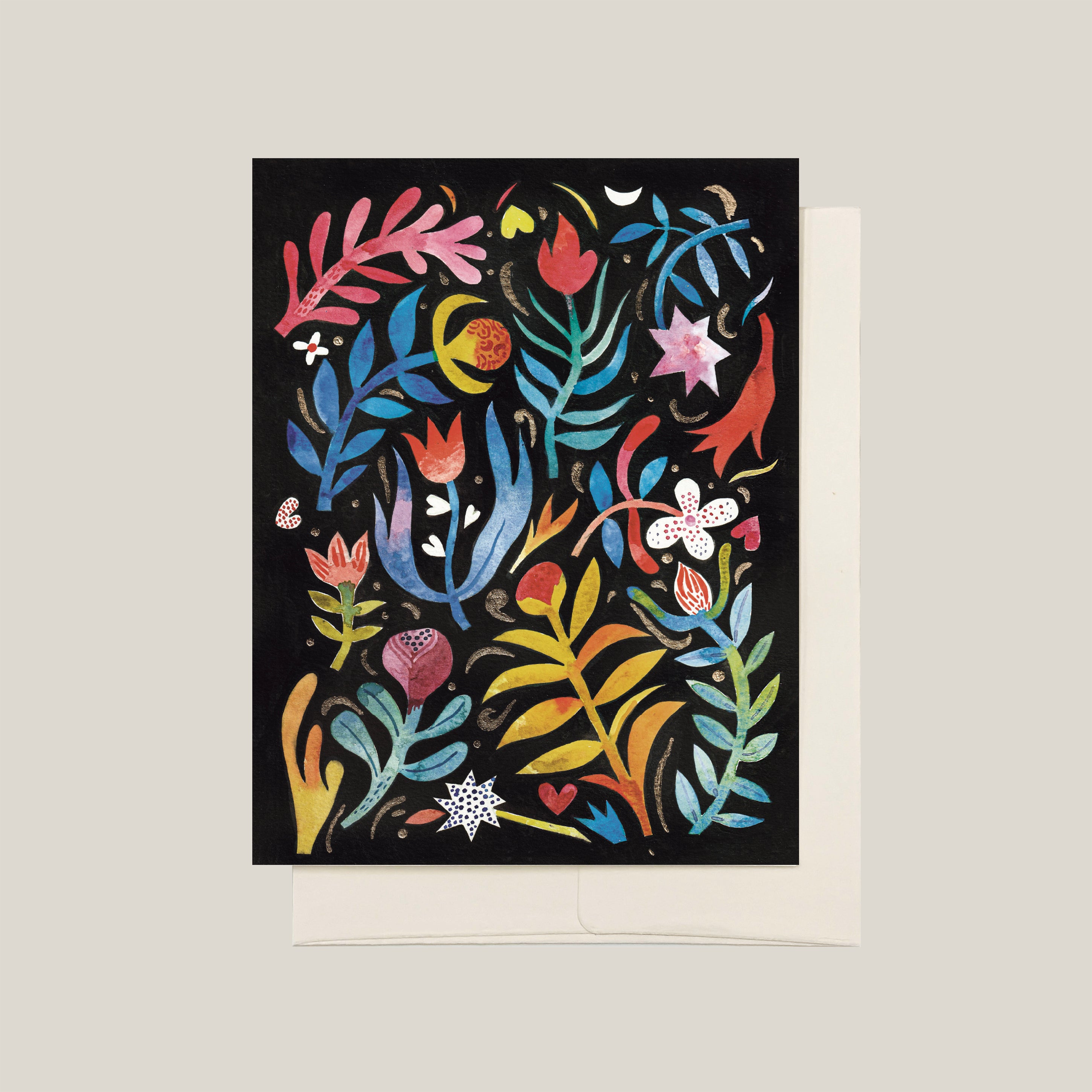 Floral Greeting Card - Midnight Garden Series