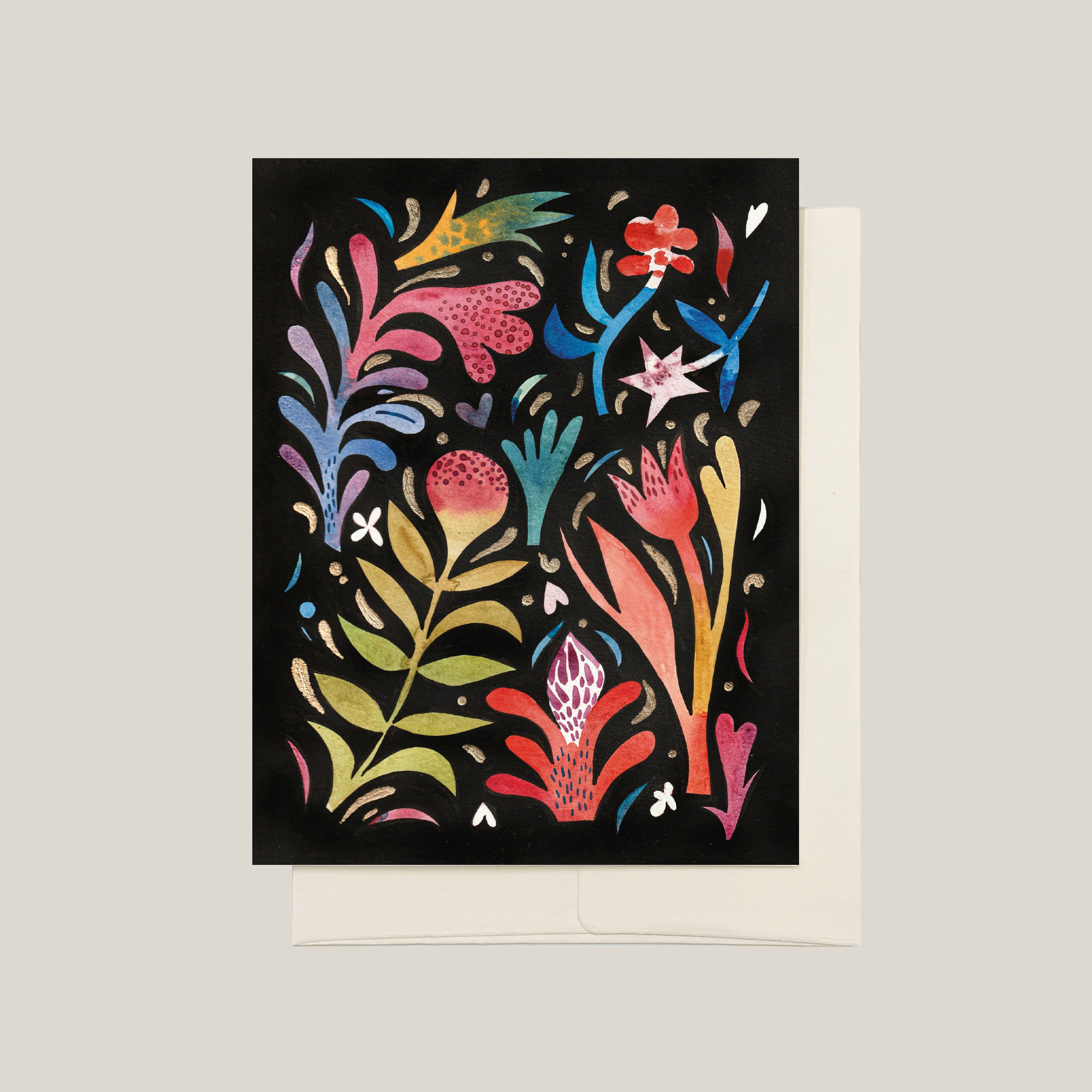 Floral Greeting Card - Midnight Garden Series