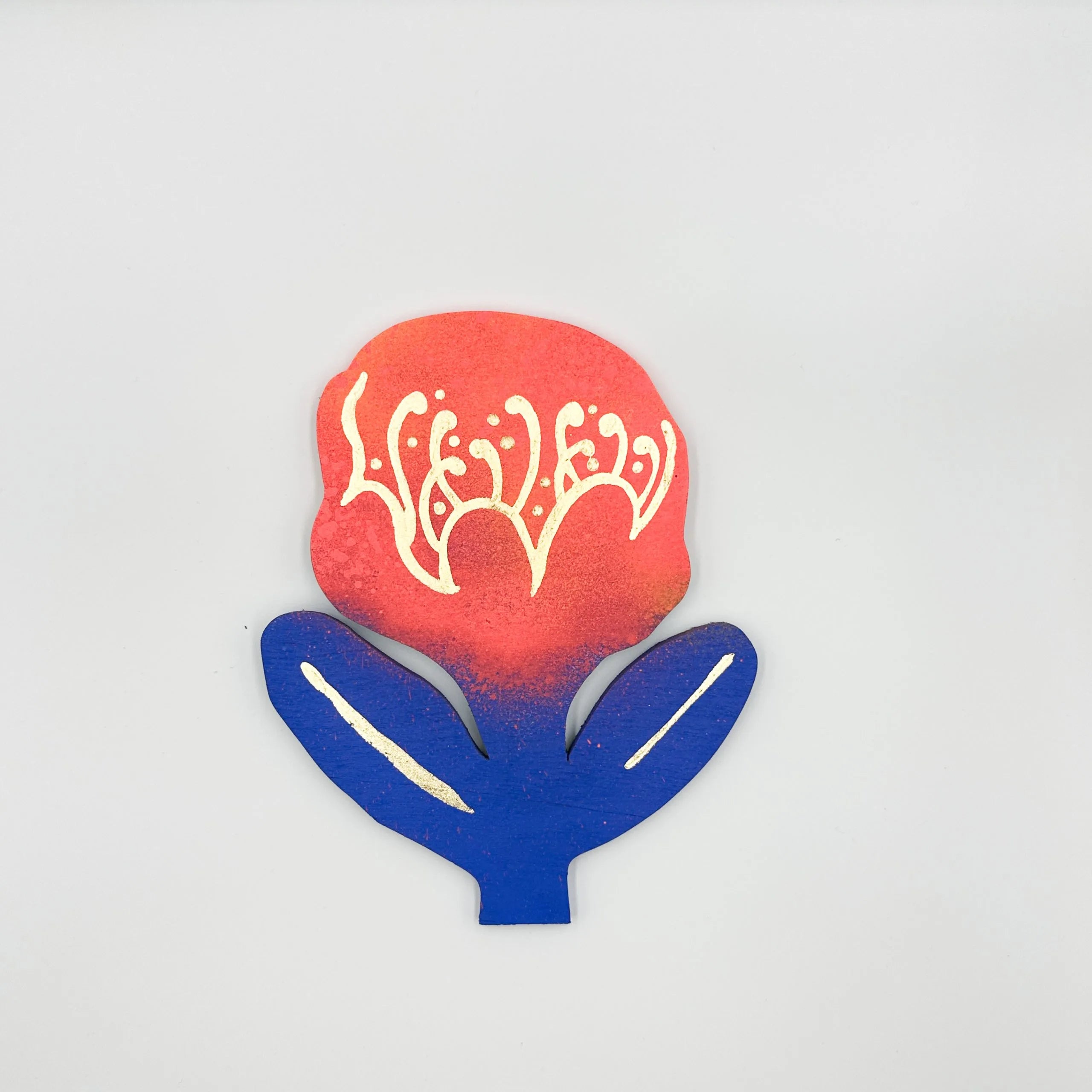 Handmade Wooden Flower Magnetic Wall Hanging