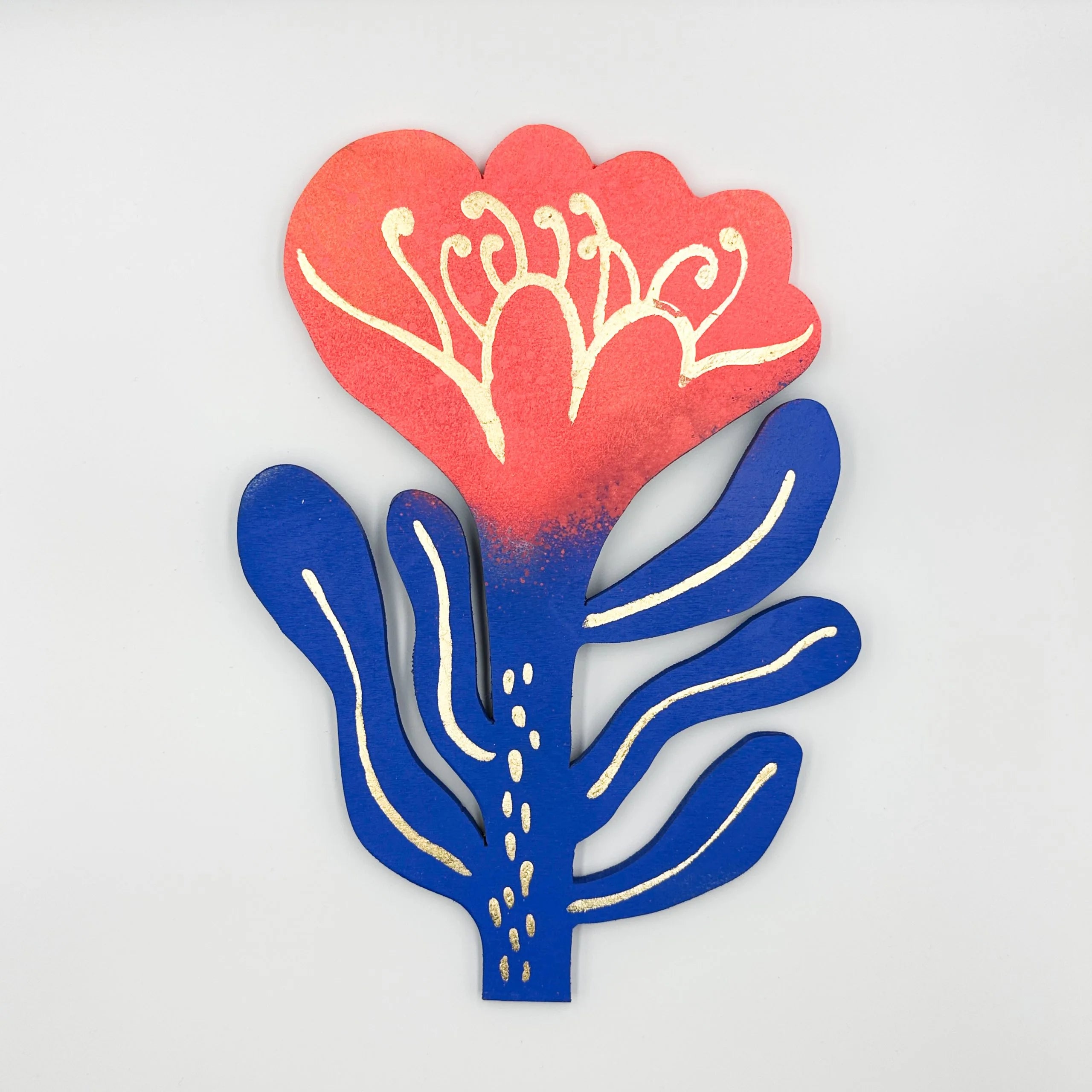 Handmade Wooden Flower Magnetic Wall Hanging