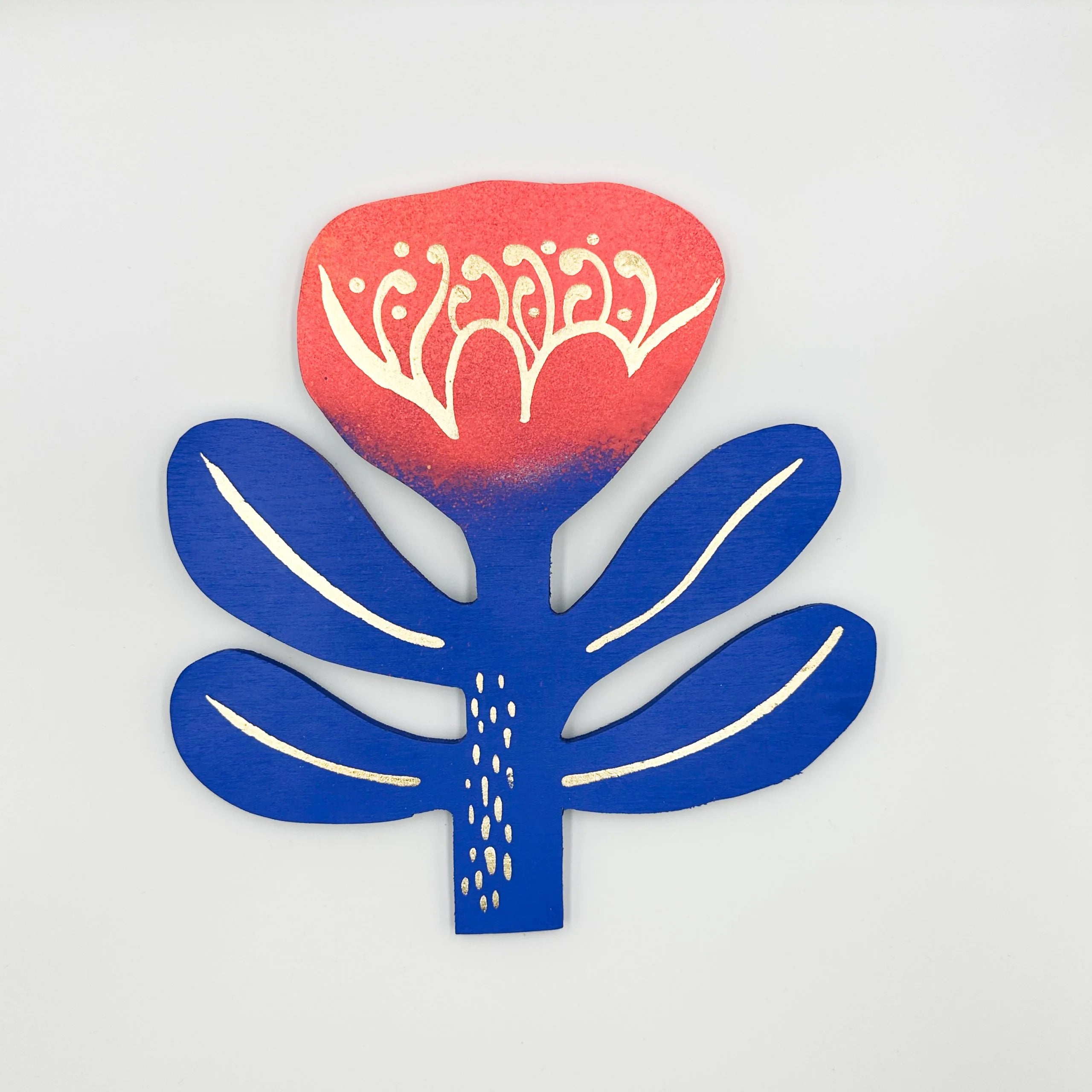 Handmade Wooden Flower Magnetic Wall Hanging