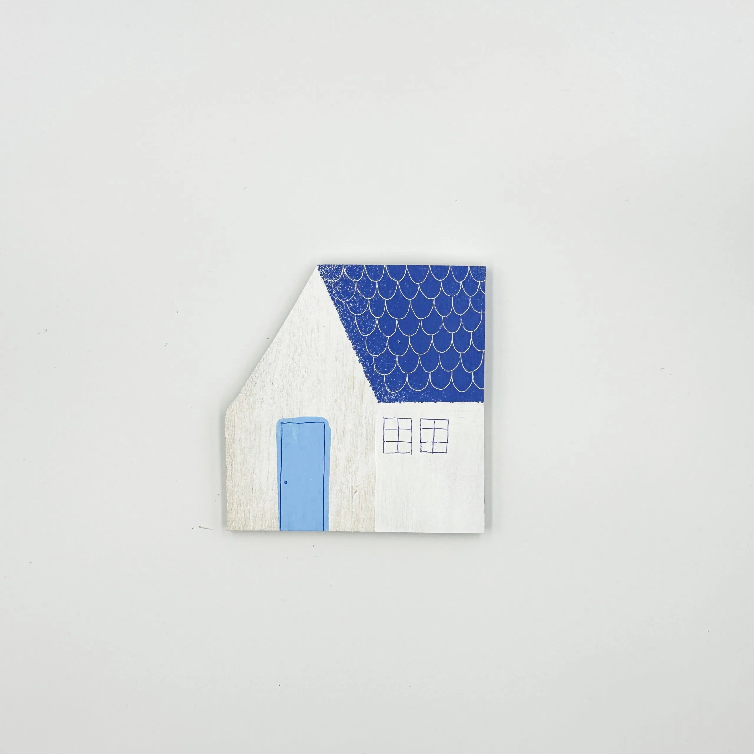 Handmade Wooden House Magnetic Wall Hanging