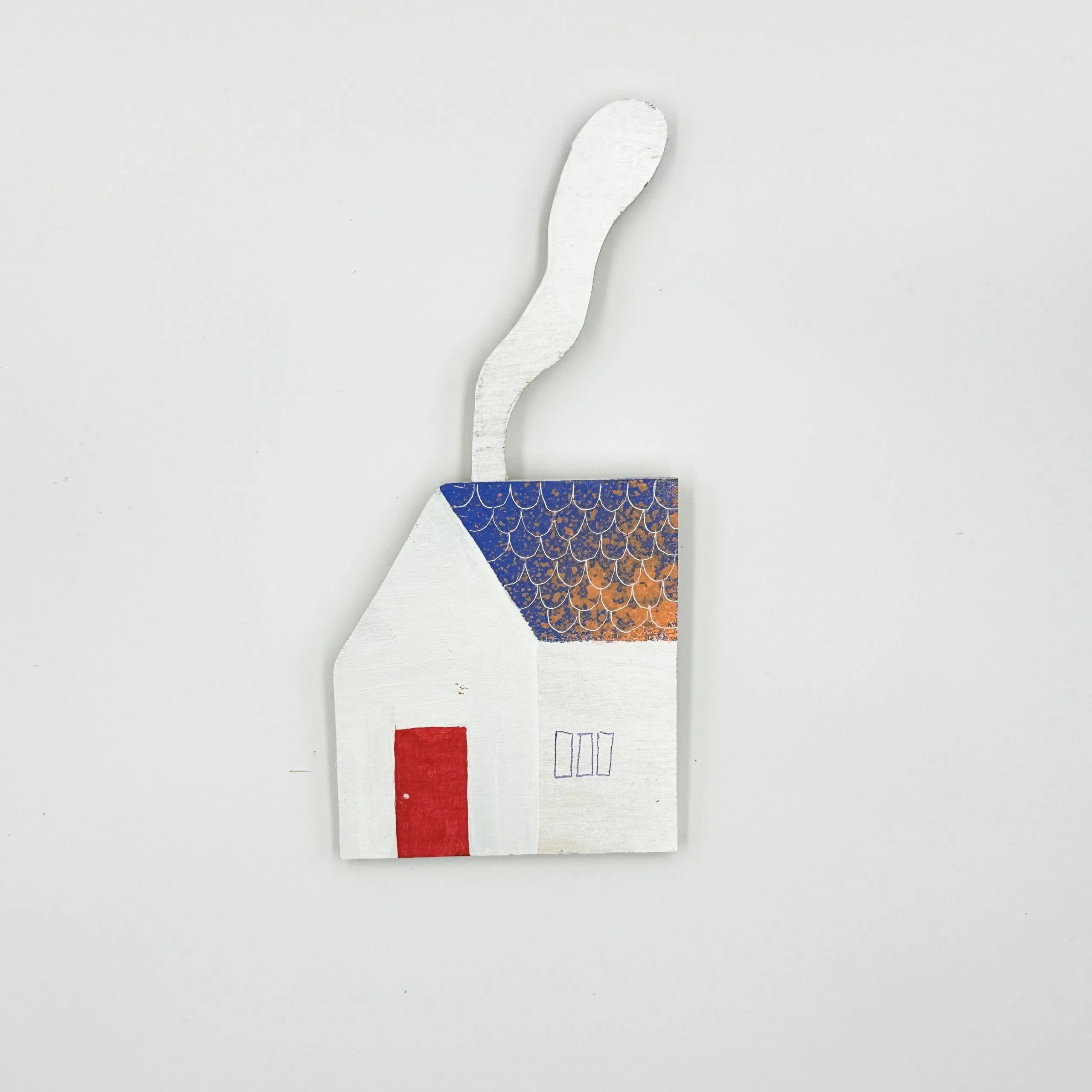 Handmade Wooden House Magnetic Wall Hanging