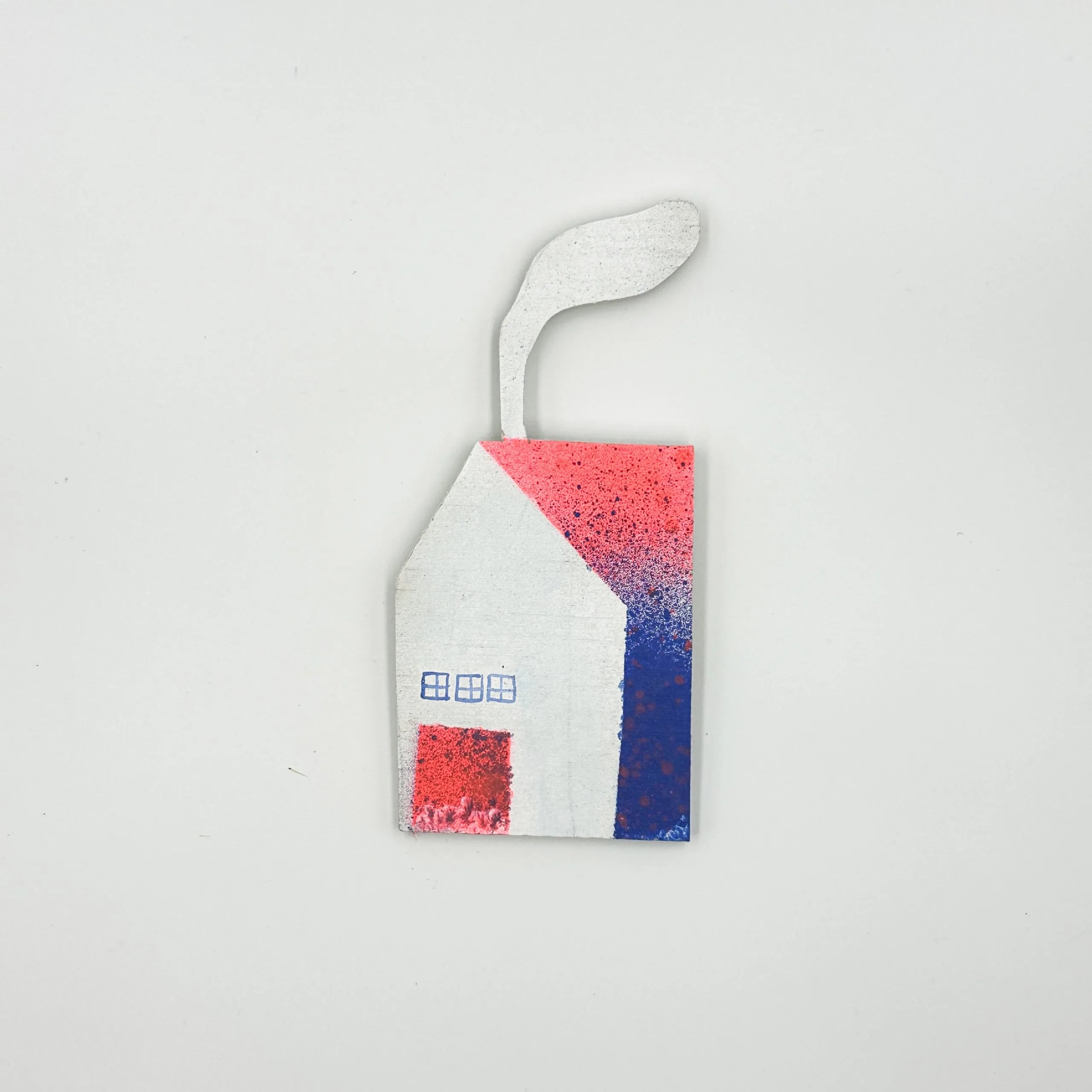 Handmade Wooden House Magnetic Wall Hanging