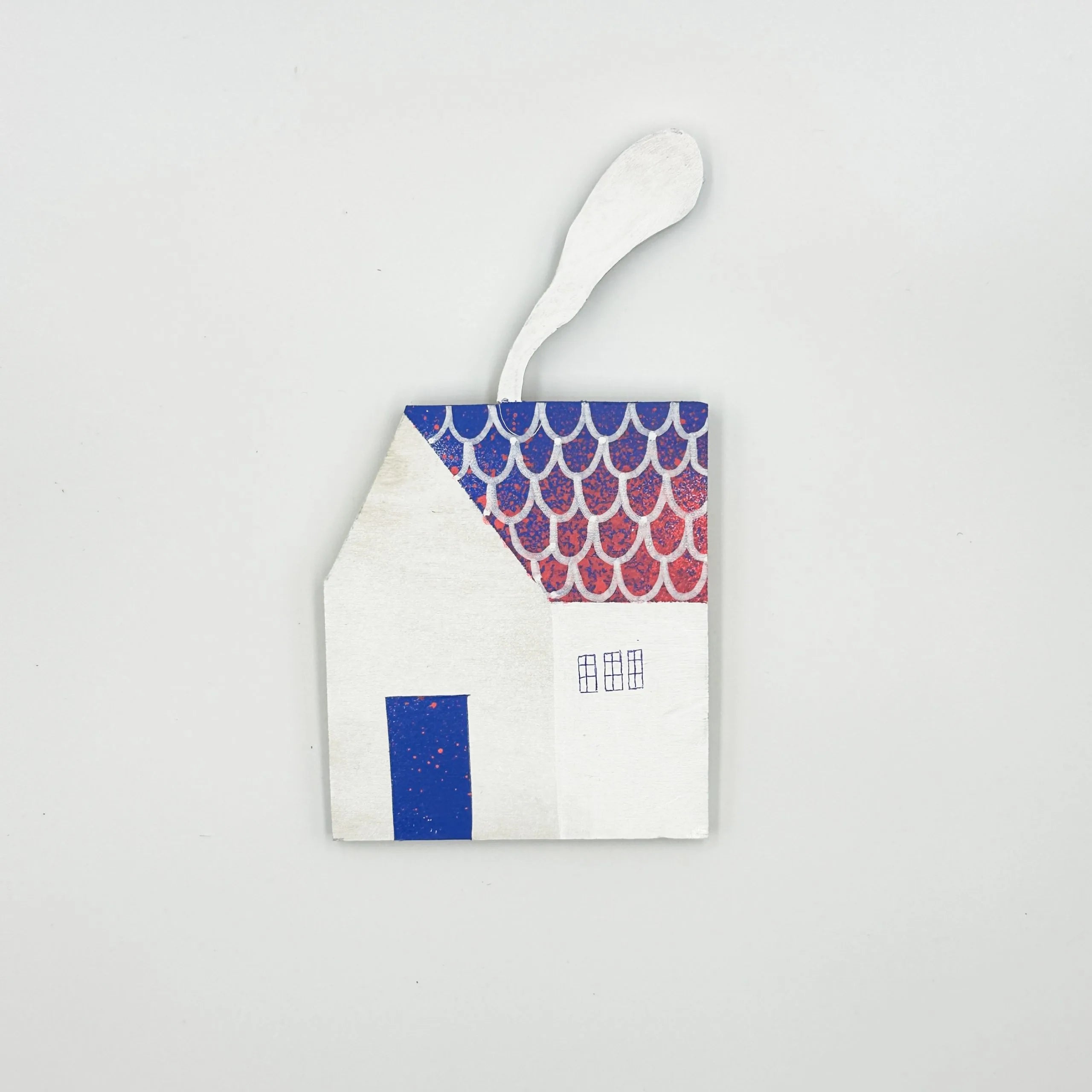 Handmade Wooden House Magnetic Wall Hanging