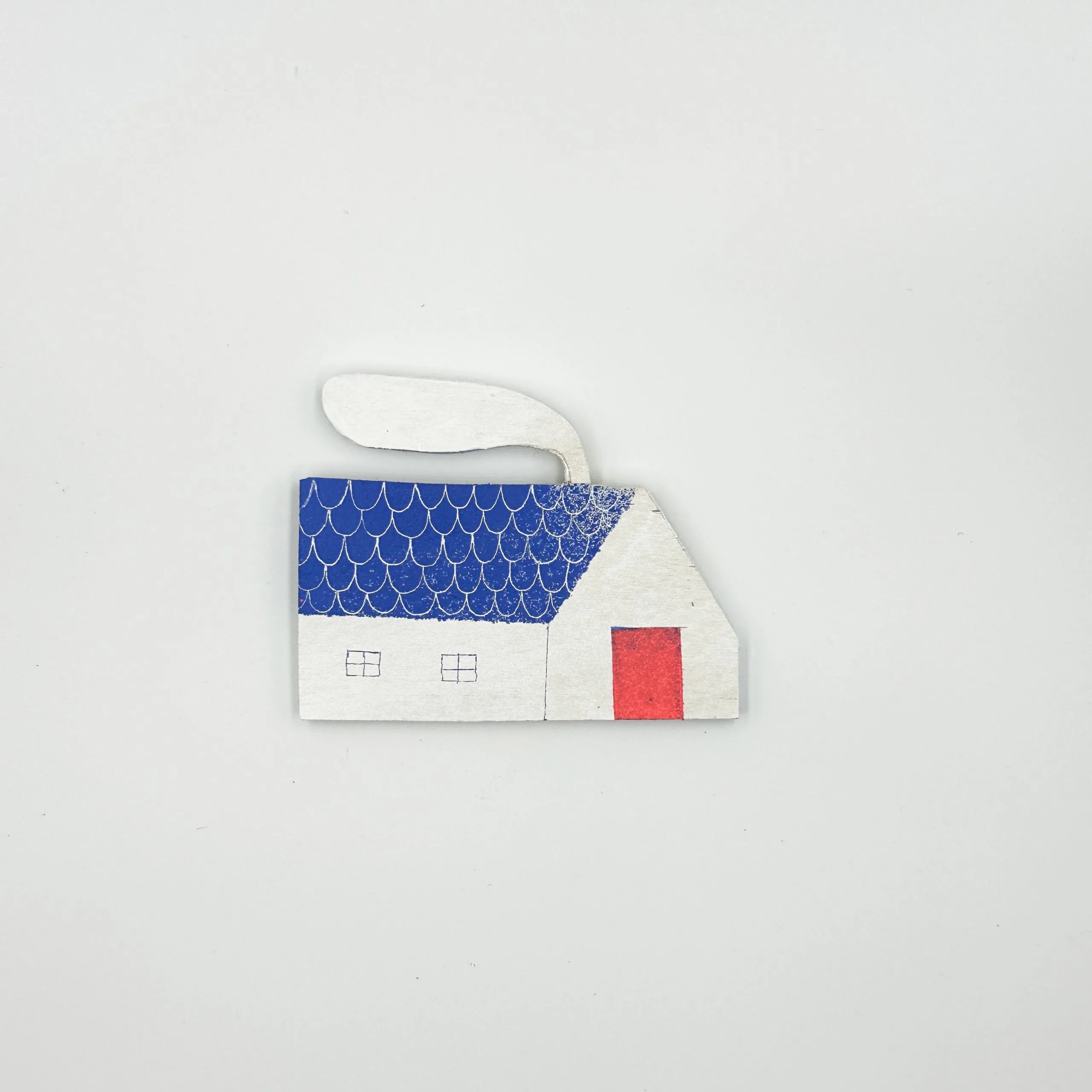 Handmade Wooden House Magnetic Wall Hanging
