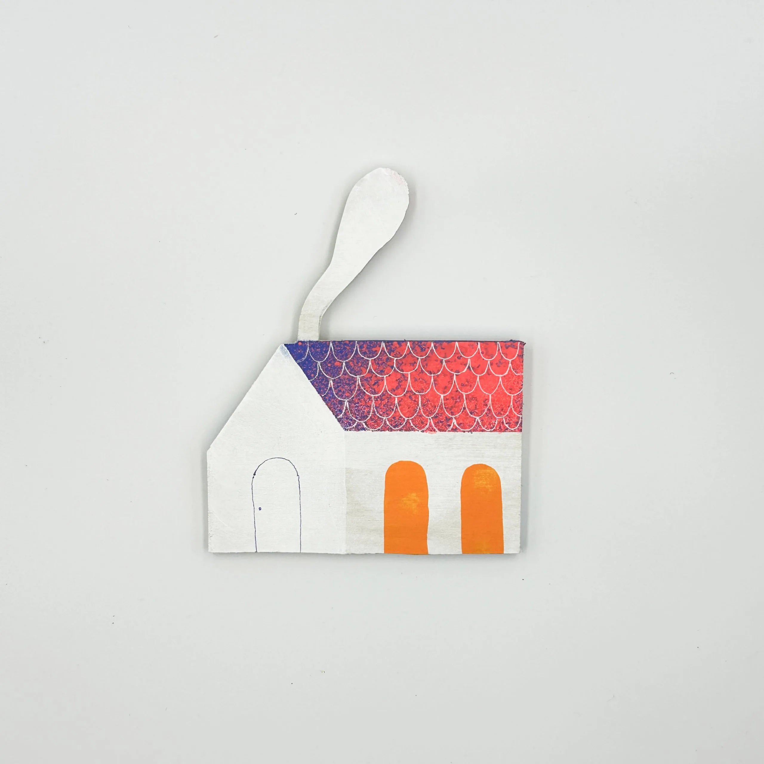 Handmade Wooden House Magnetic Wall Hanging
