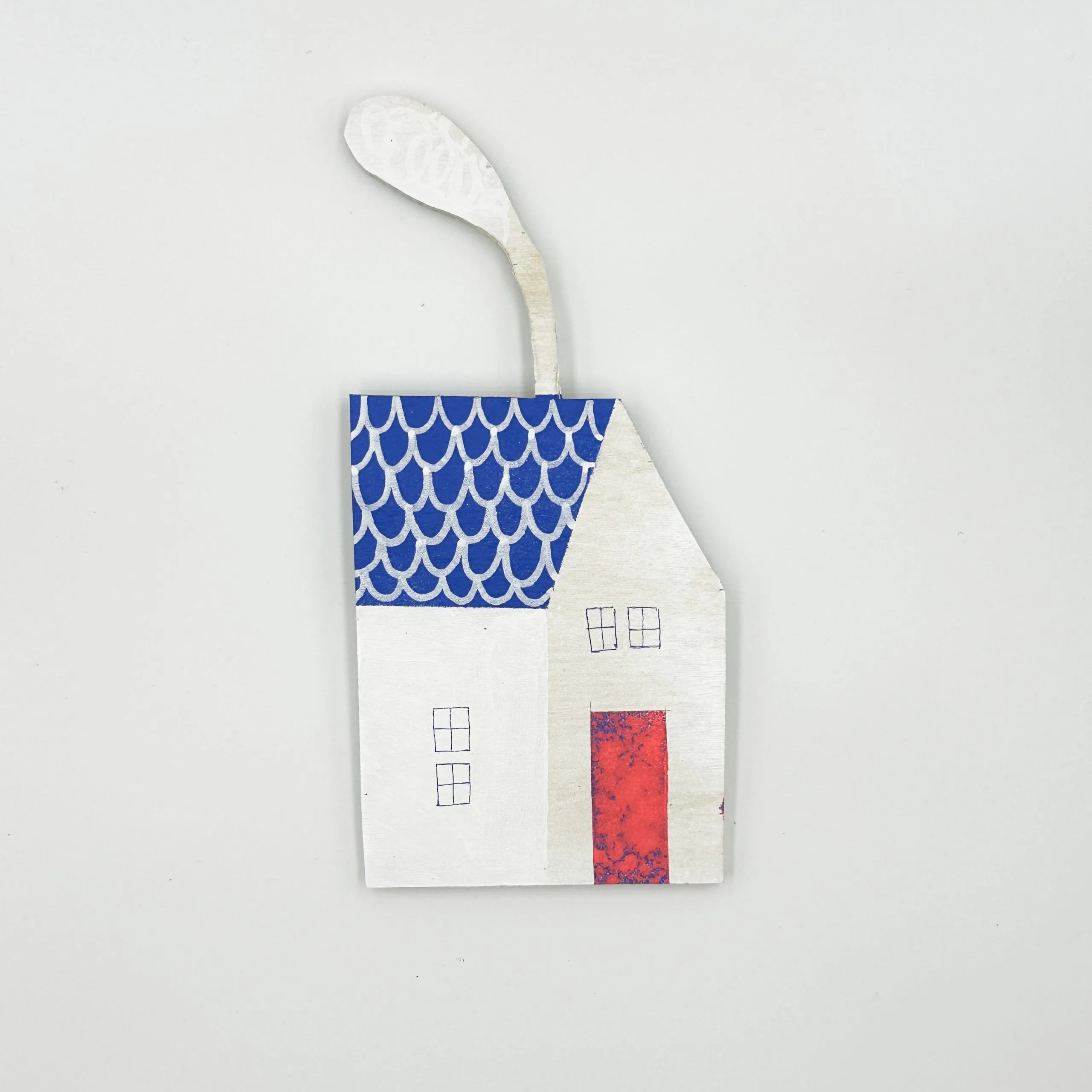 Handmade Wooden House Magnetic Wall Hanging