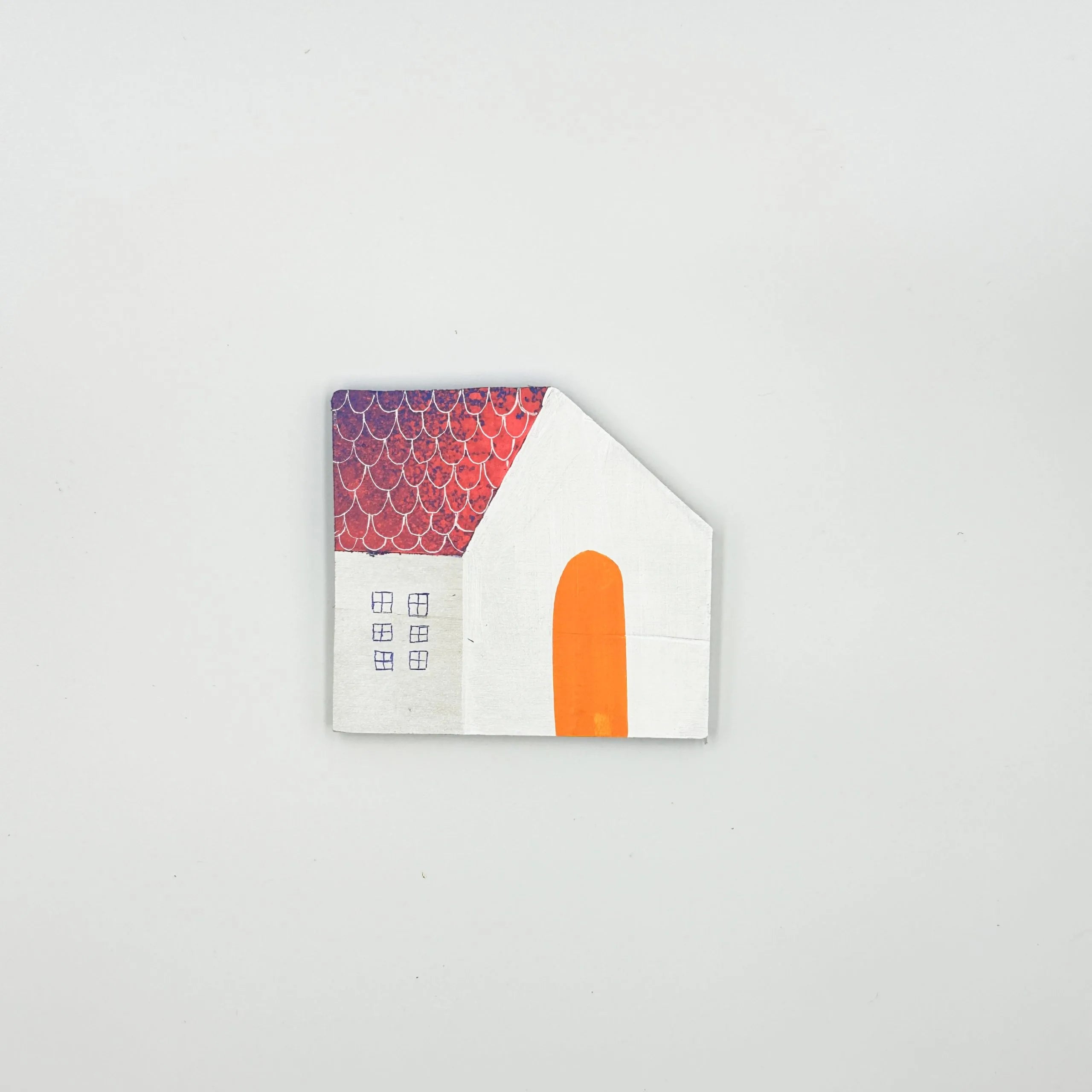 Handmade Wooden House Magnetic Wall Hanging