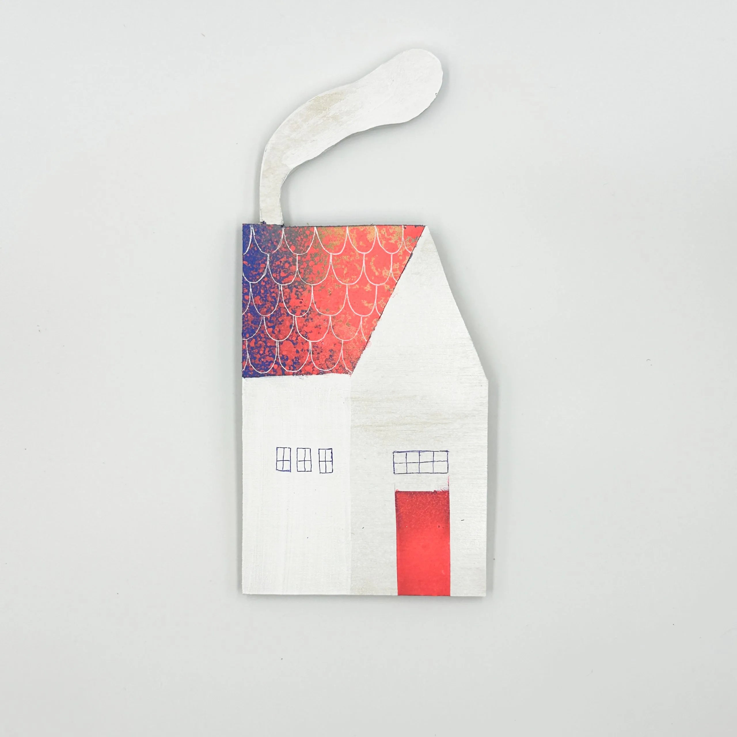 Handmade Wooden House Magnetic Wall Hanging