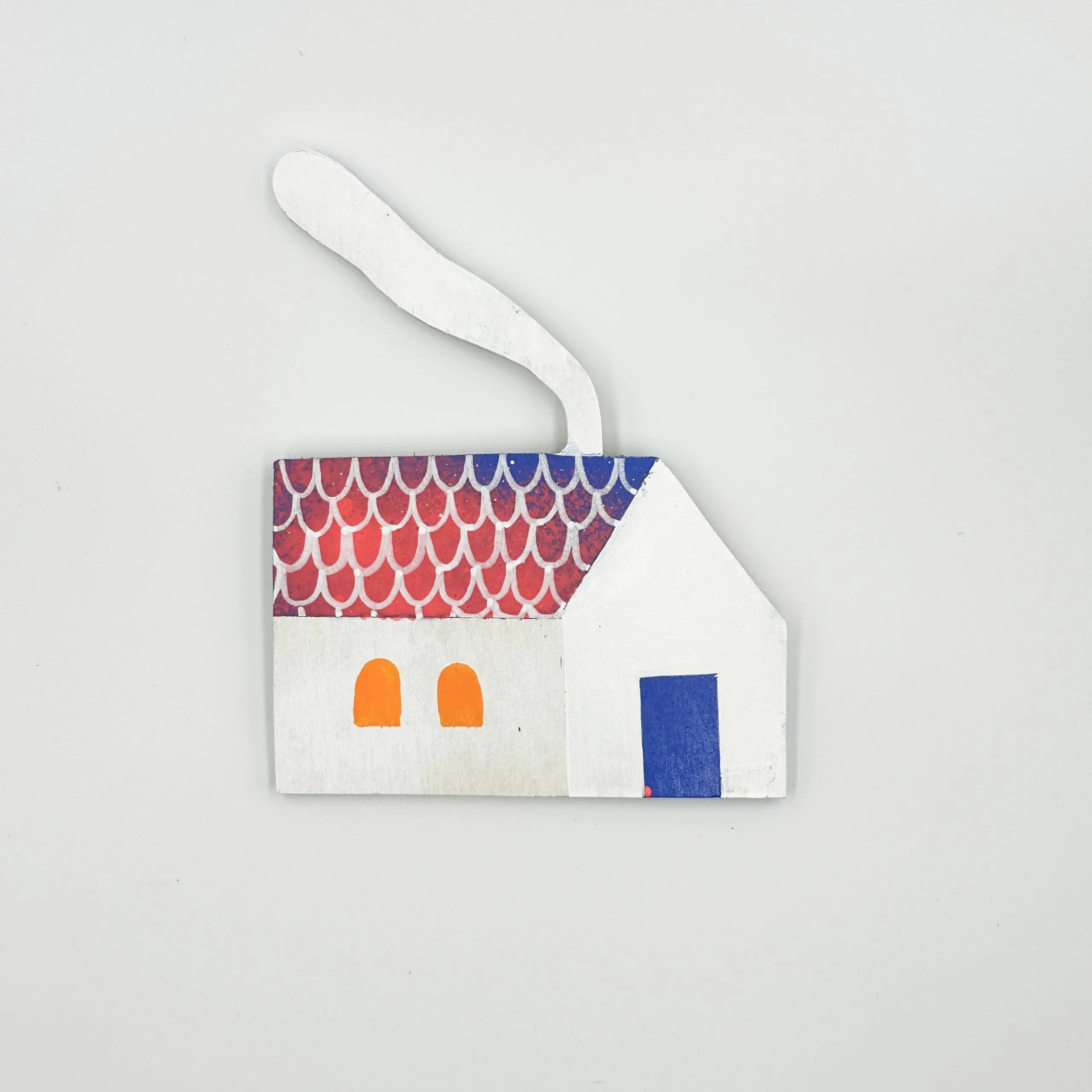 Handmade Wooden House Magnetic Wall Hanging