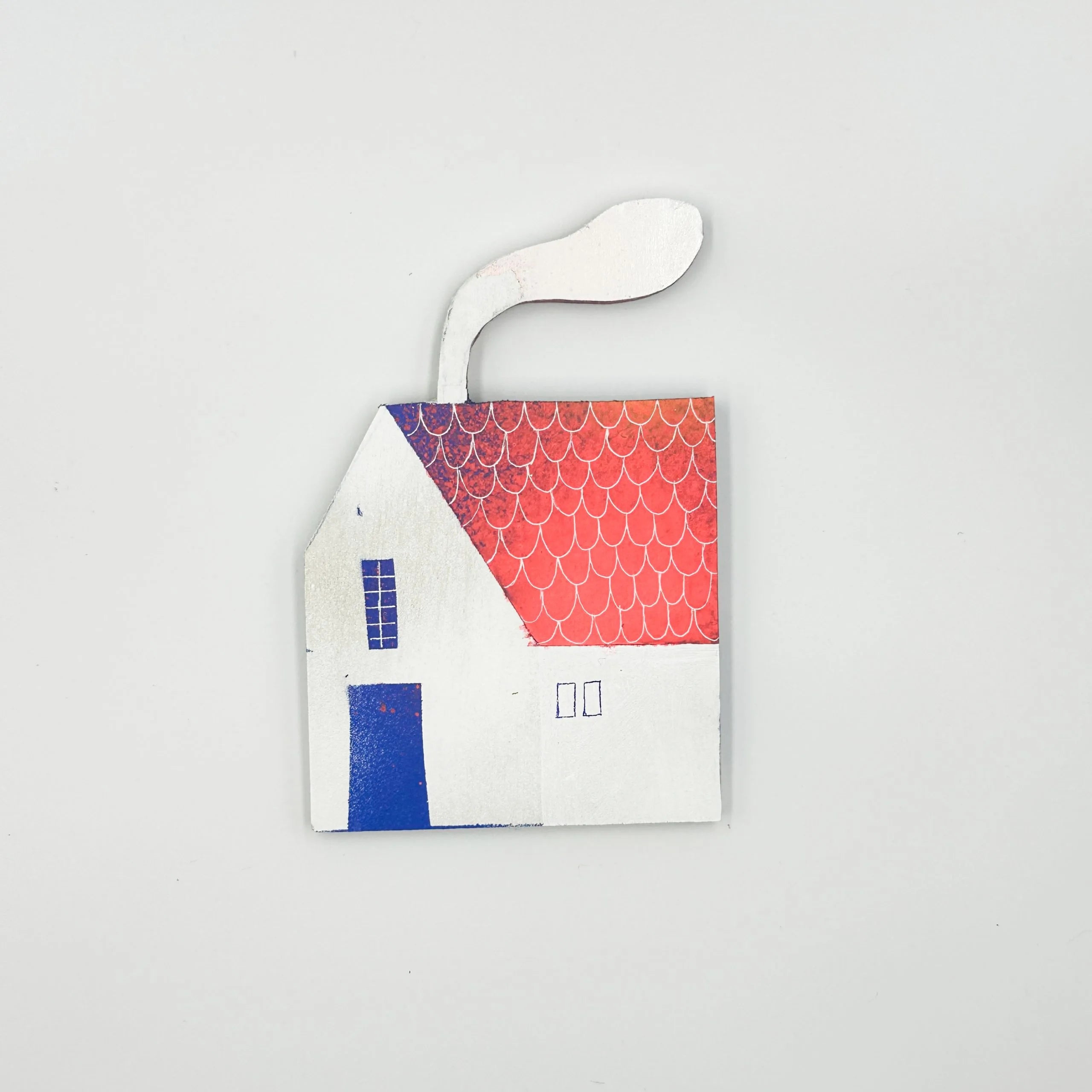 Handmade Wooden House Magnetic Wall Hanging