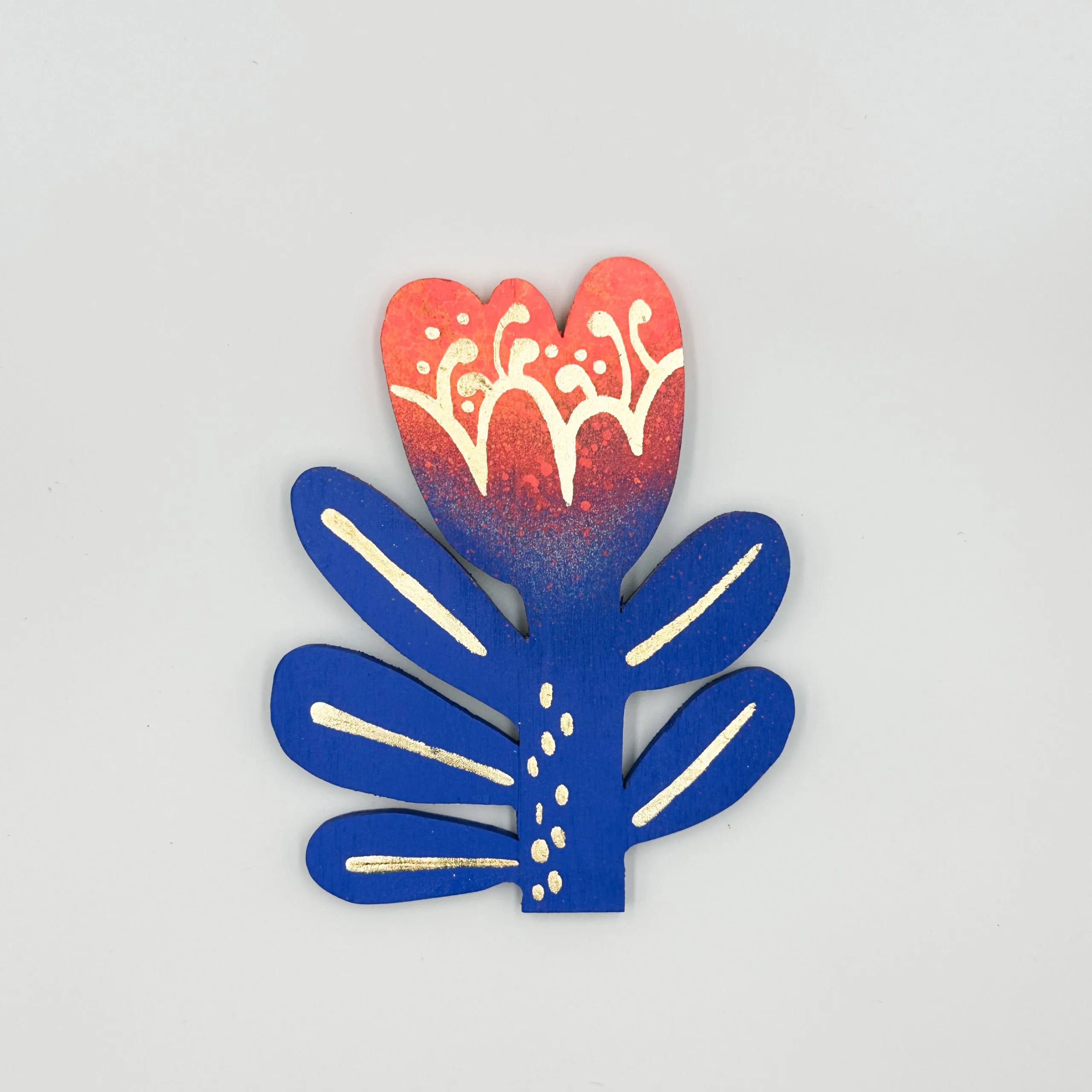 Handmade Wooden Flower Magnetic Wall Hanging