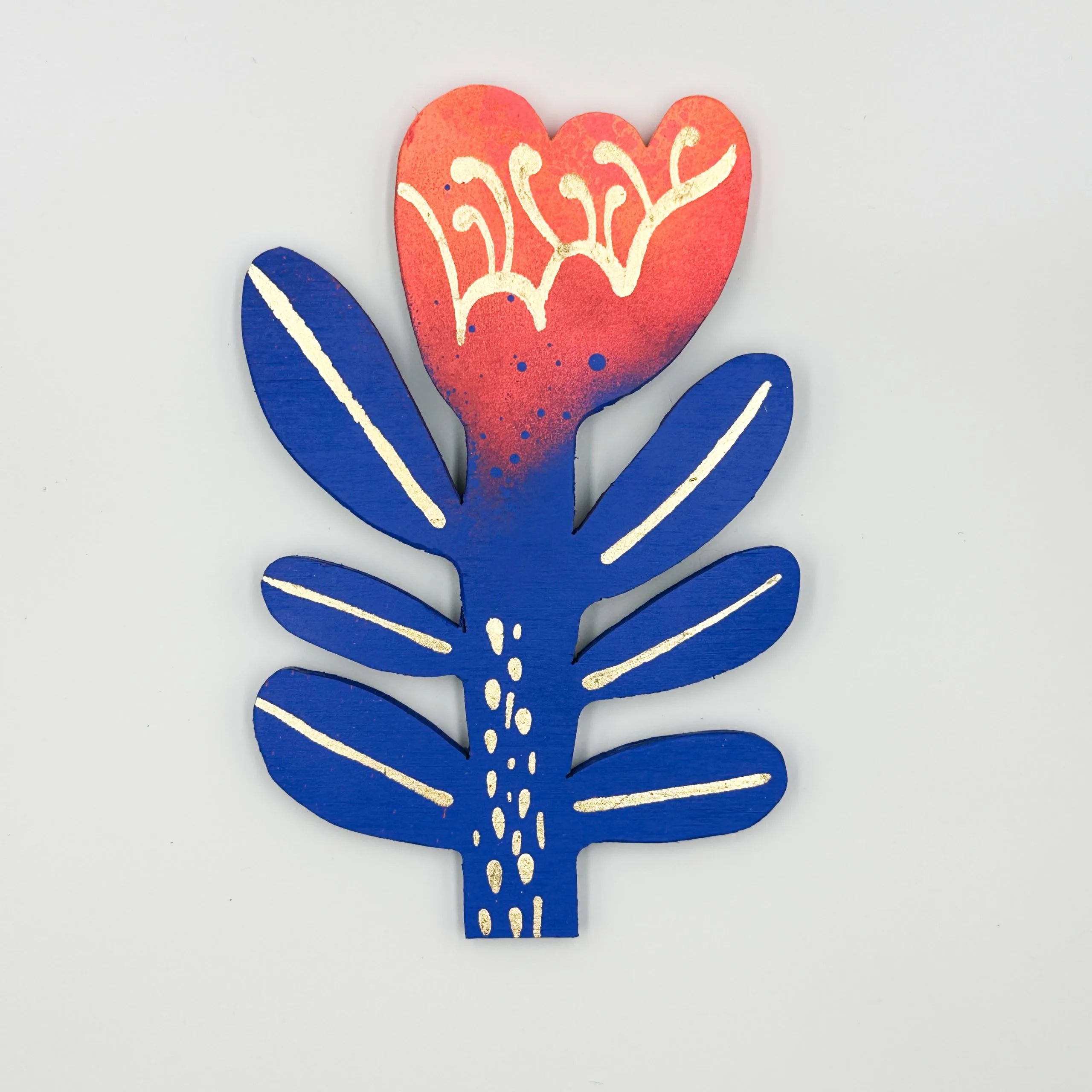 Handmade Wooden Flower Magnetic Wall Hanging