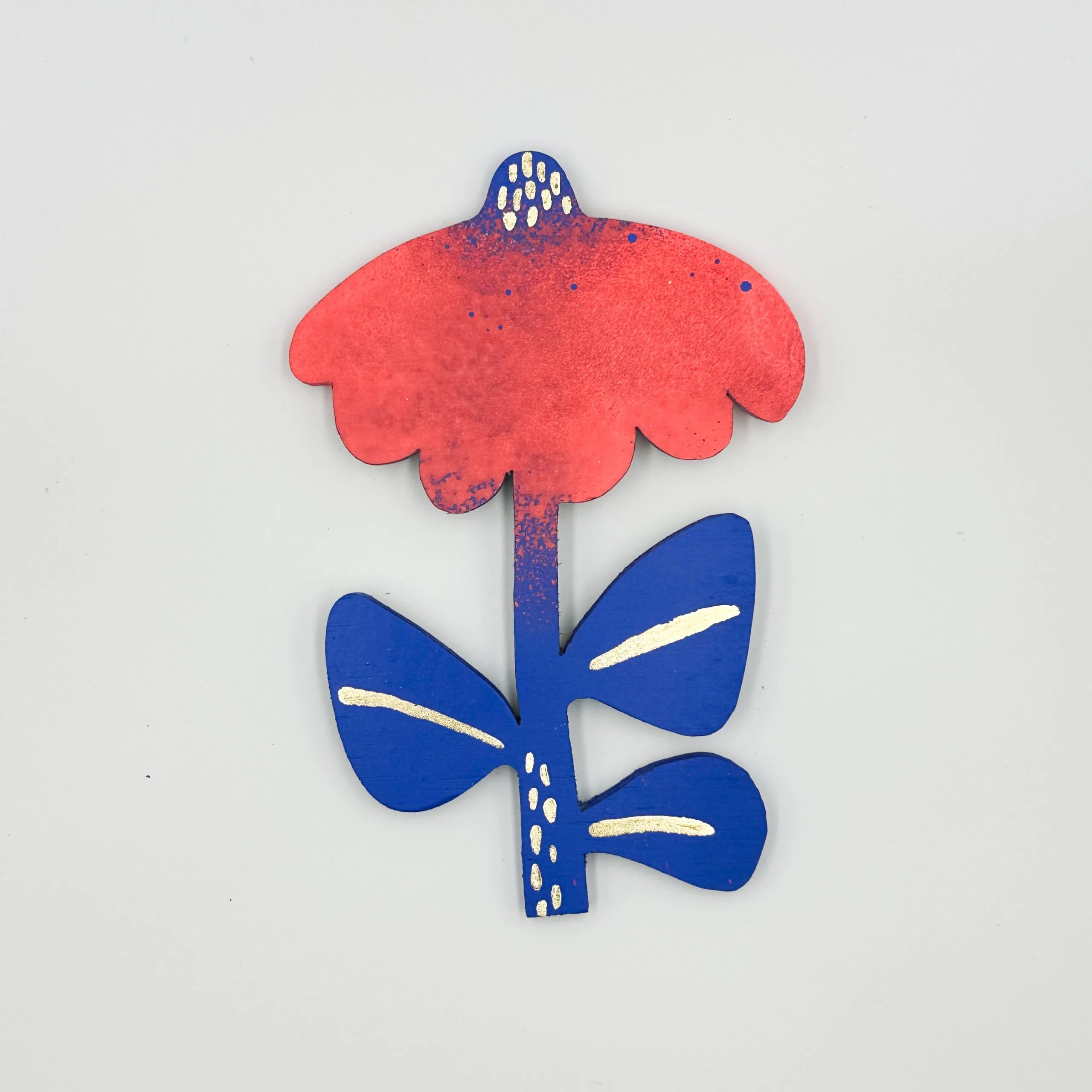 Handmade Wooden Echinacea Flower Magnetic Wall Hanging