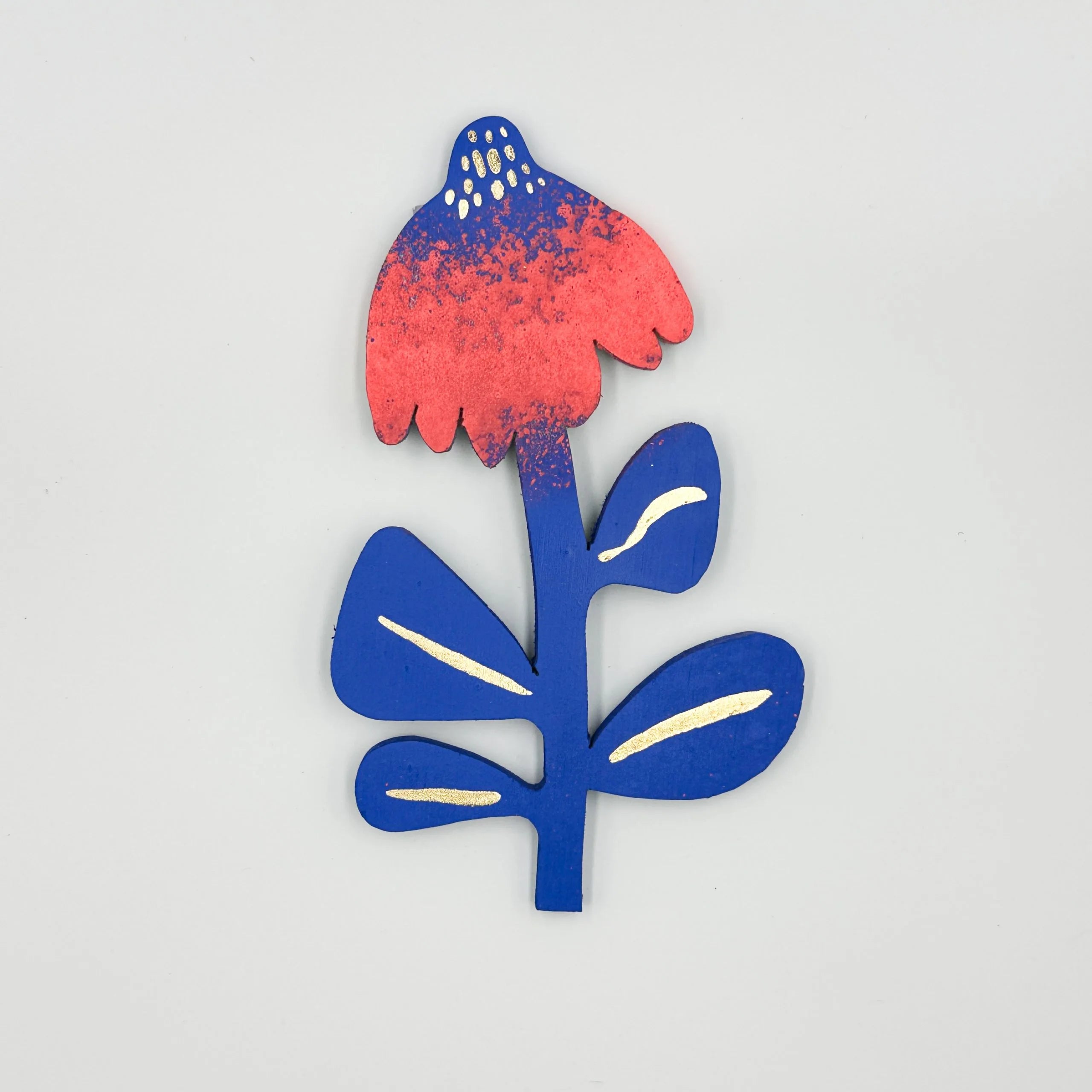 Handmade Wooden Echinacea Flower Magnetic Wall Hanging