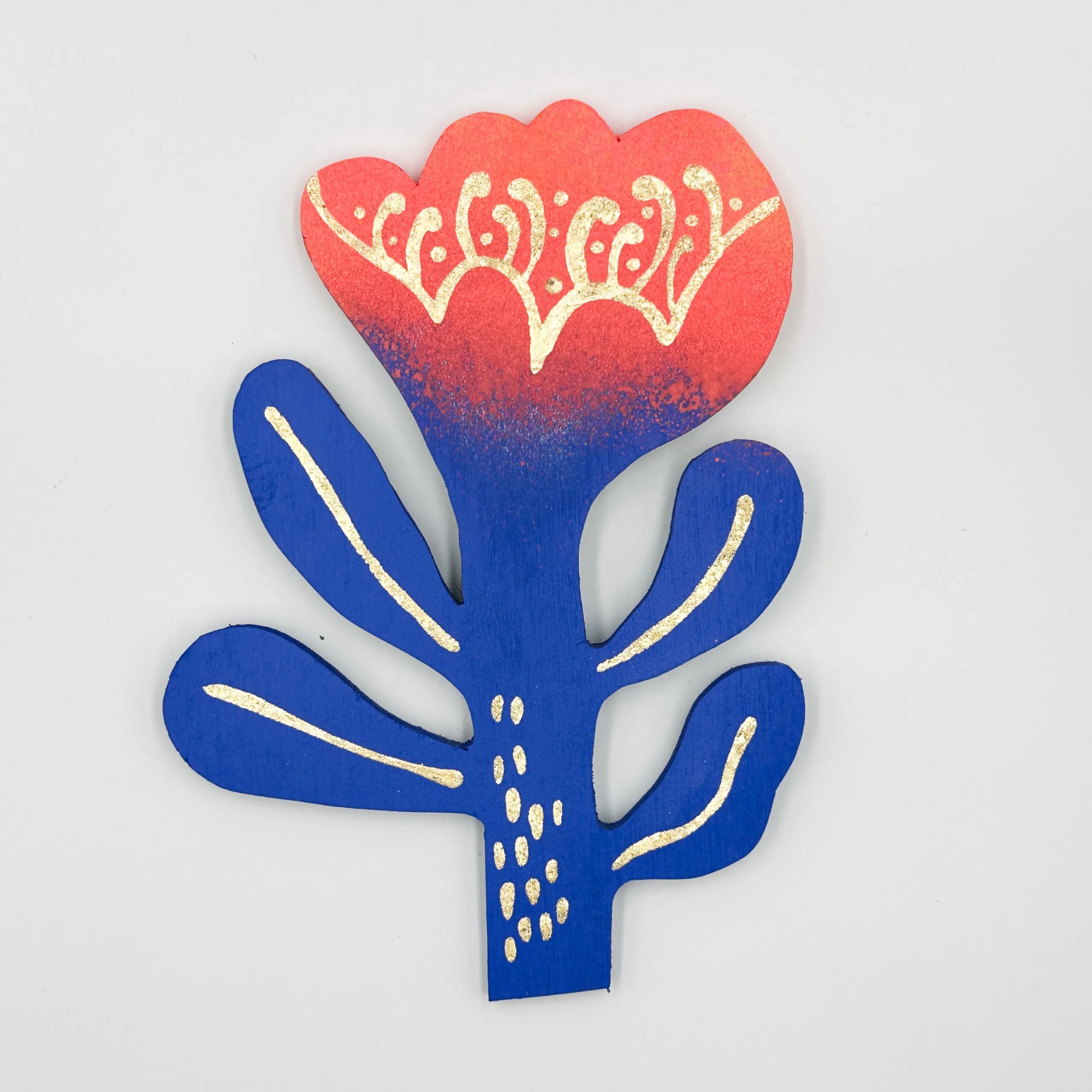 Handmade Wooden Flower Magnetic Wall Hanging