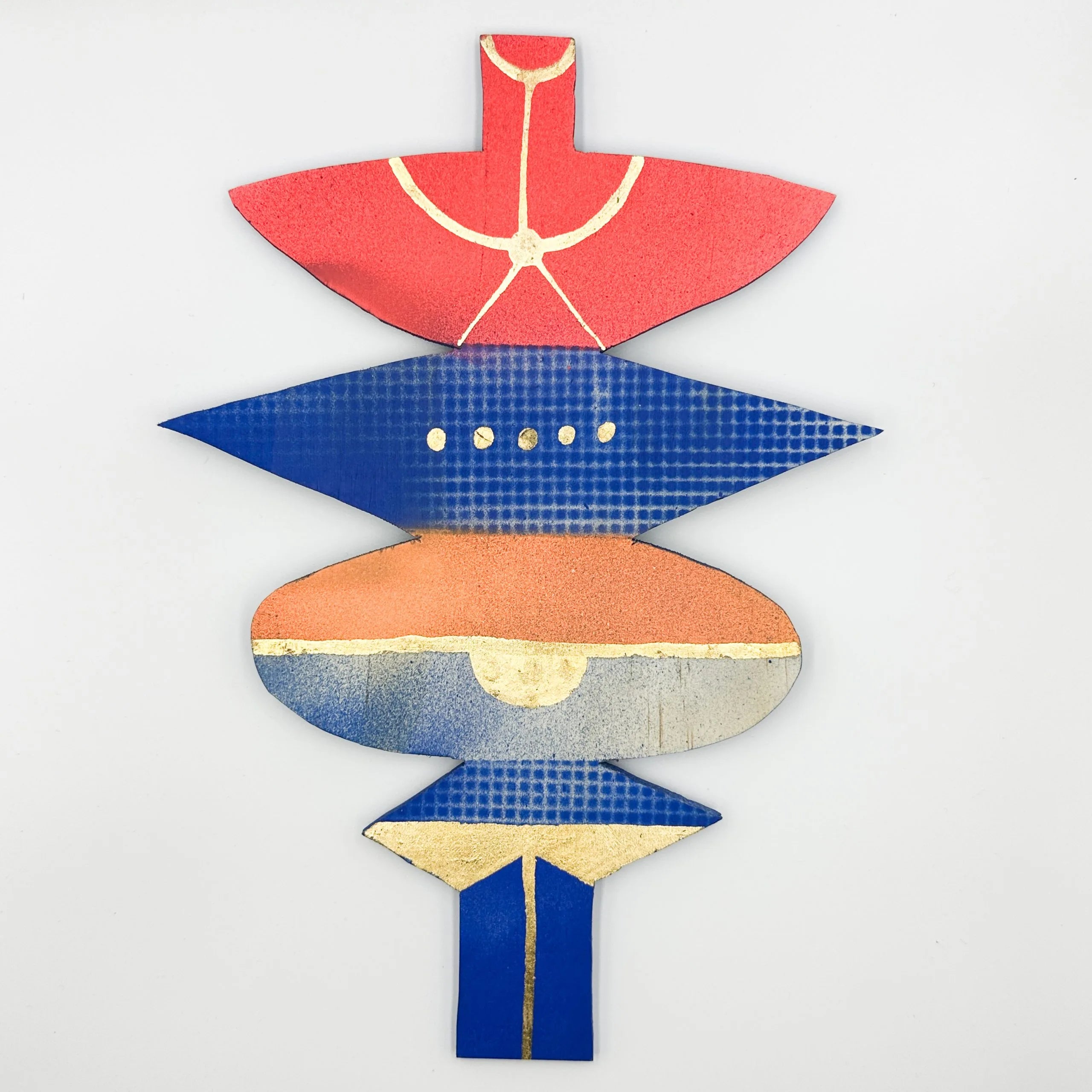 Handmade Wooden Abstract Form Magnetic Wall Hanging