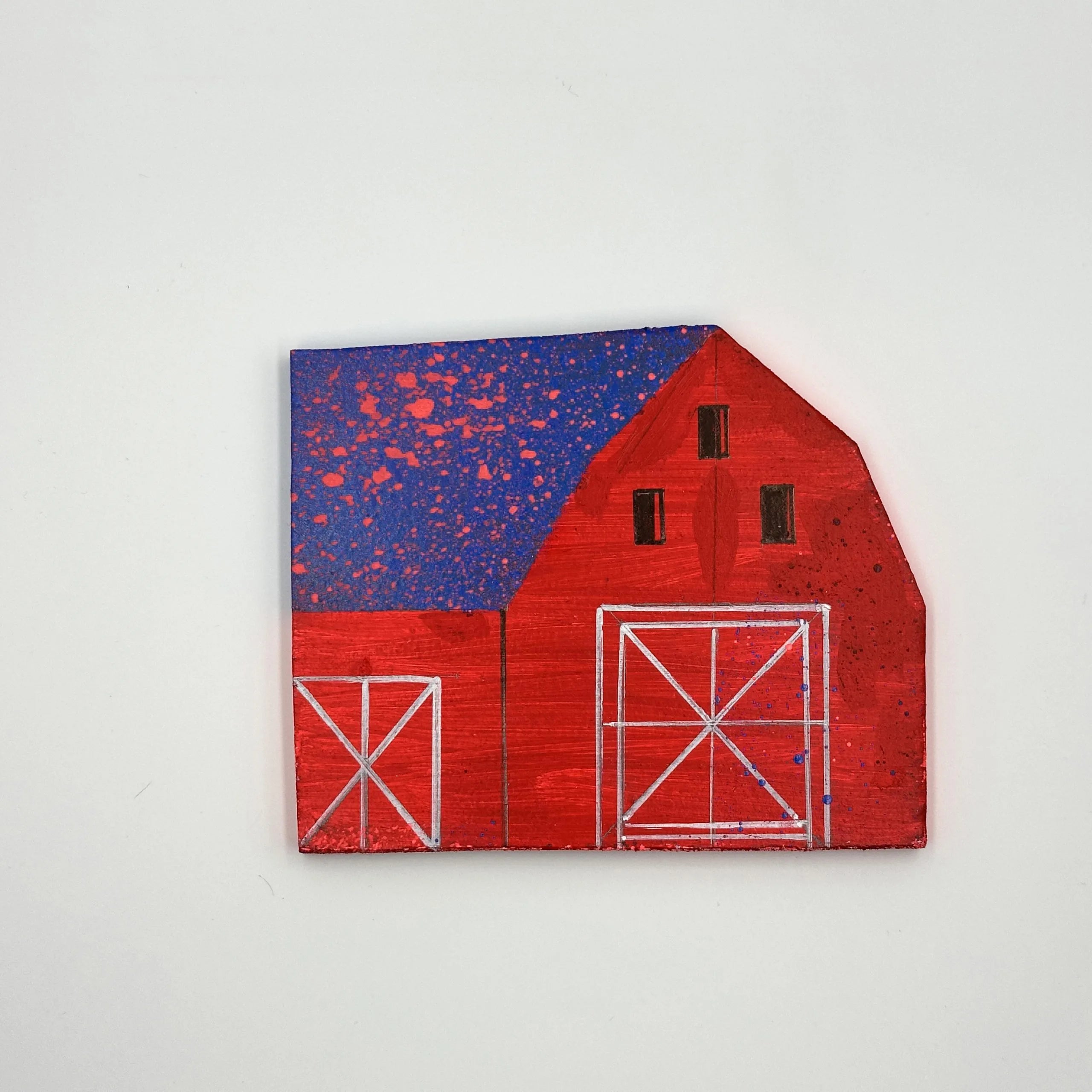 Handmade Wooden Barn Magnetic Wall Hanging