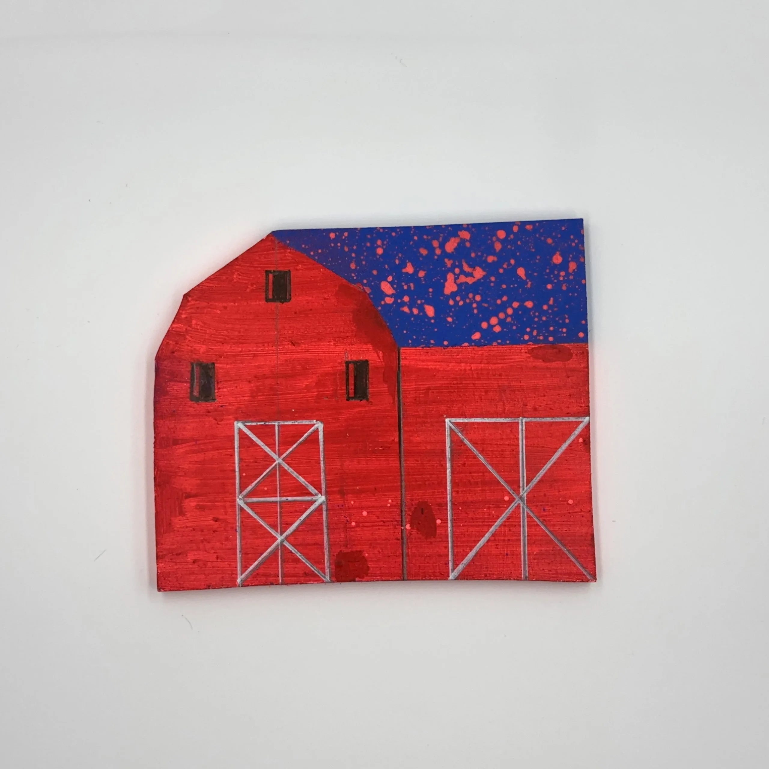 Handmade Wooden Barn Magnetic Wall Hanging