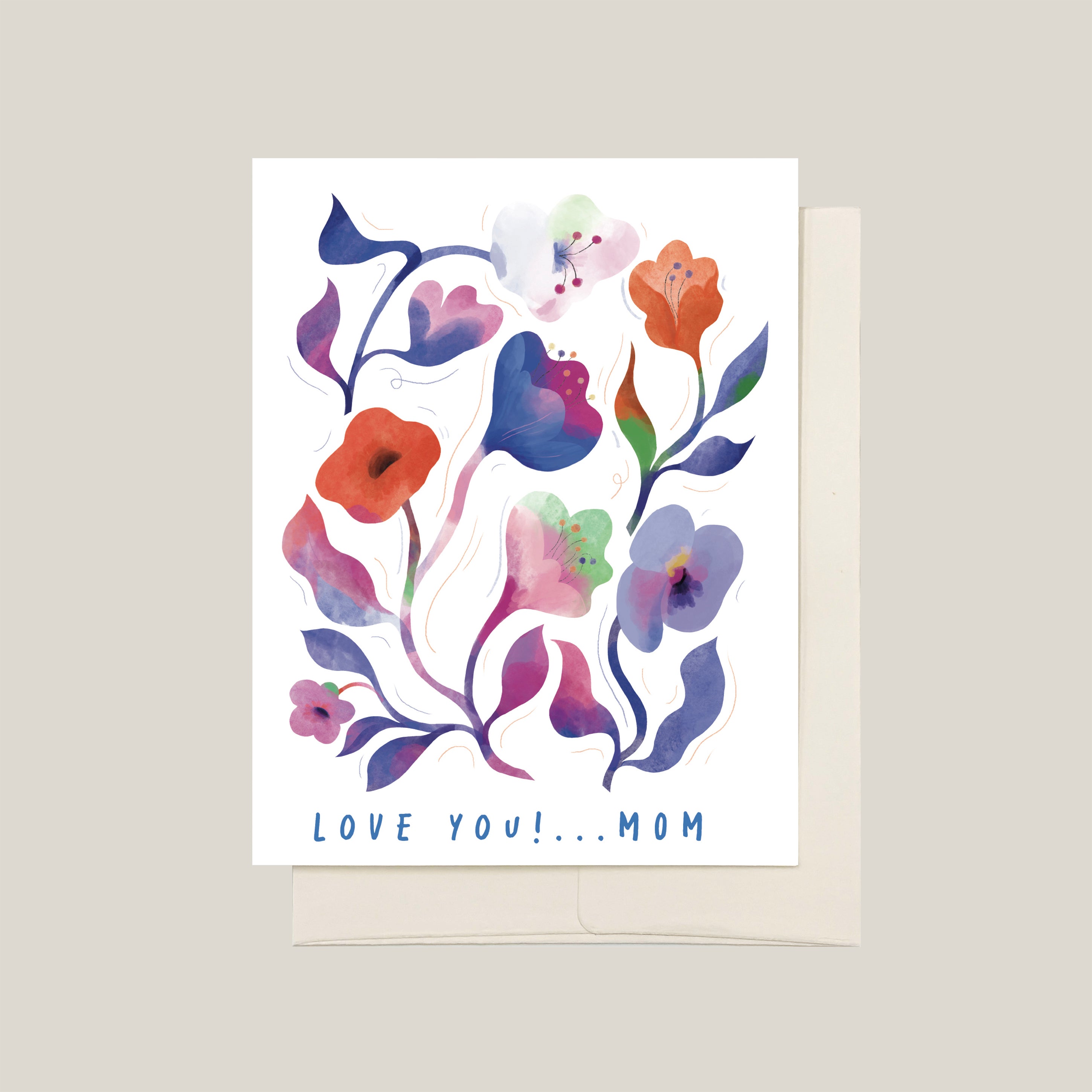 Floral Greeting Card - Mom